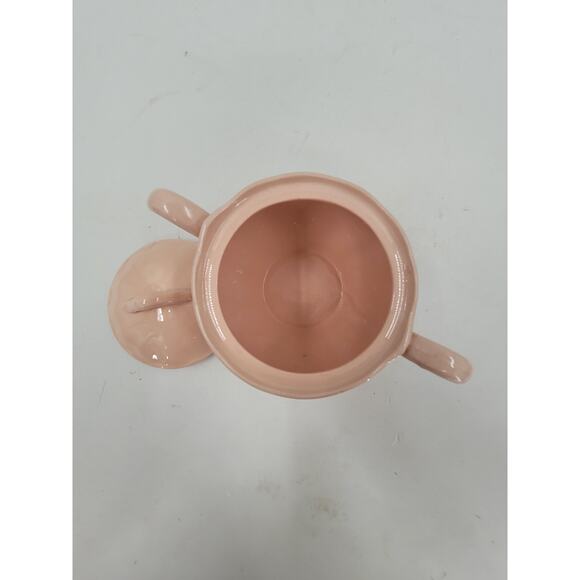 Grindley Peach Pink Vintage Sugar Jar Scalloped Edge Cottagecore Kitchen Decor - Picture 9 of 10